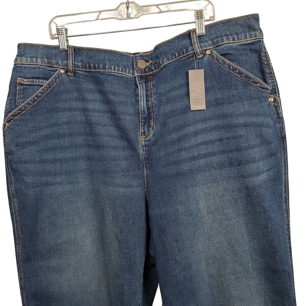 Lane Bryant Sz 24 Jeans Capris Mid Rise Boyfriend Denim Stretch Casual Pants NEW - Picture 5 of 14